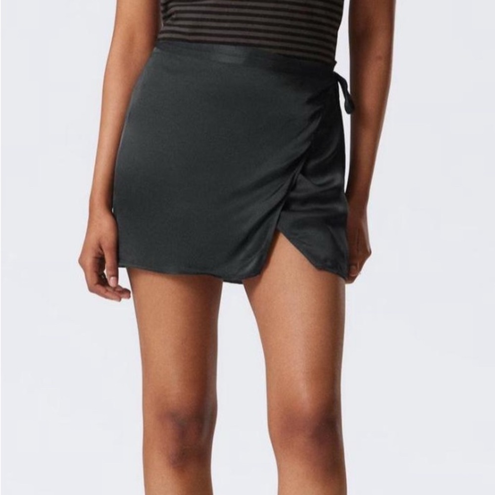Weekday Women’s Mini Black Mesh Skirt